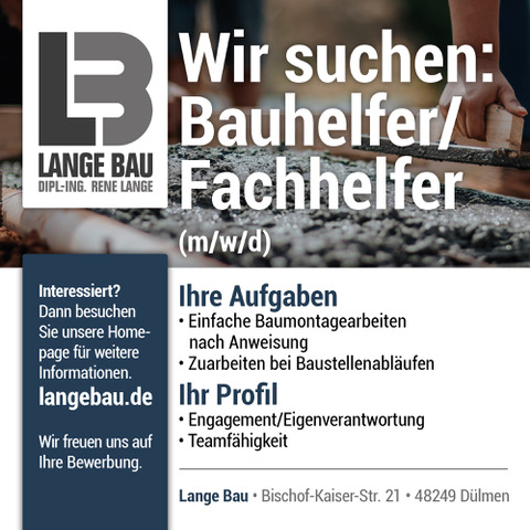 Bauhelfer/Fachhelfer gesucht