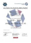 Ausbildungsurkunde für das Engagement in der Ausbildung im Handwerk